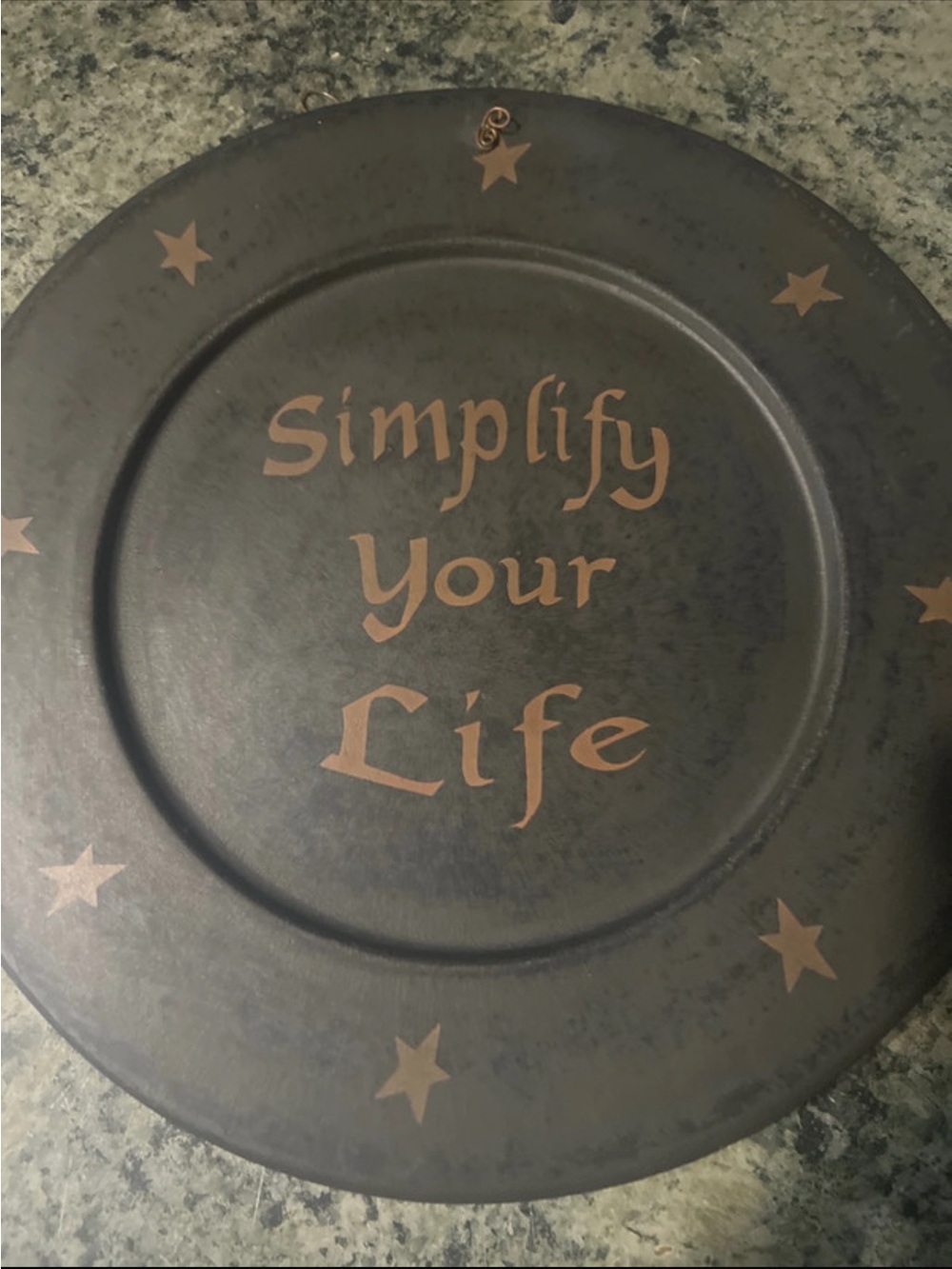 Simplify Your Life Decorative wooden wall  Plate - Brown Finish